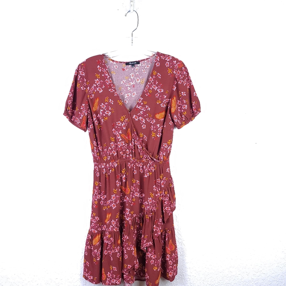 MADEWELL Ruffle-Wrap Dress In Windowbox Floral - Picture 3 of 14